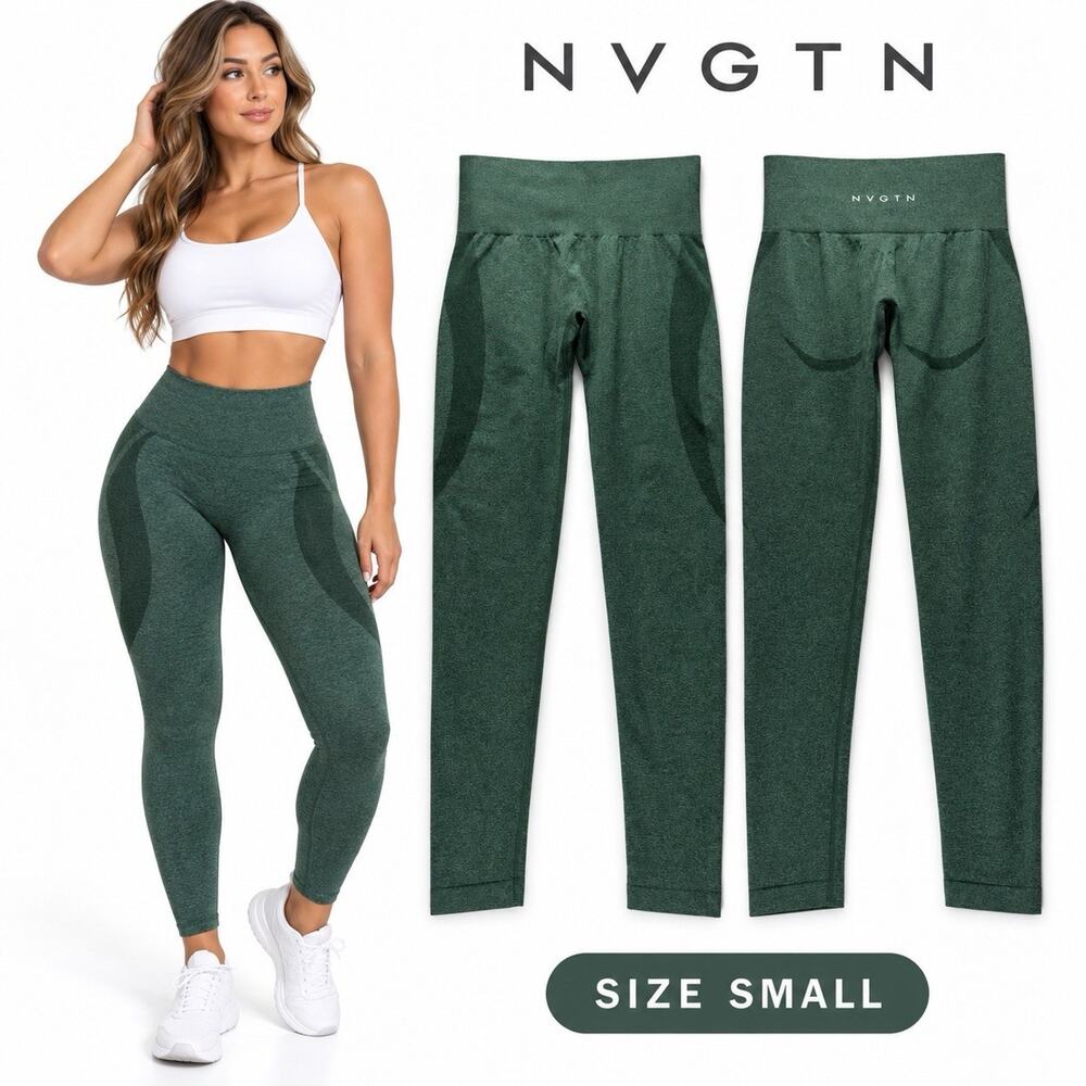 NVGTN Women’s Small Forest Green Contour Seamless Leggings High Rise Gym